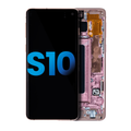Ecrã LCD com Aro (Without Sensor de Impressão Digital) para Samsung Galaxy S10 (Aftermarket Plus: TFT) (Flamingo Pink)