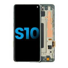 Ecrã LCD com Aro (Without Sensor de Impressão Digital) para Samsung Galaxy S10 (Aftermarket Plus: TFT) (Prism Green)