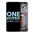Ecrã LCD com Aro para Motorola One Hyper (XT2027 / 2020) (OEM Original) (Fresh Orchid)