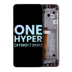 Ecrã LCD com Aro para Motorola One Hyper (XT2027 / 2020) (OEM Original) (Fresh Orchid)