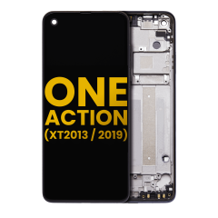 Ecrã LCD com Aro para Motorola One Action (XT2013-1 / XT2013-2 / XT2013-4 / 2019) (Recondicionado) (Denim Blue)