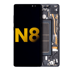 Ecrã OLED com Aro para Samsung Galaxy Note 8 (Recondicionado) (Midnight Black)