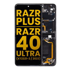 Inner Ecrã OLED com Aro para Motorola Moto Razr Plus 2023 / Razr 40 Ultra (XT2321 / 2023) (Recondicionado) (Infinite Black)