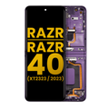 Main Ecrã OLED com Aro para Motorola Razr 2023 / Razr 40 (XT2323 / 2023) (Recondicionado) (Summer Lilac)