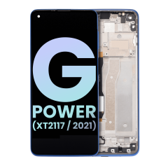 Ecrã LCD com Aro para Motorola Moto G Power (XT2117 / 2021) (OEM Original) (Blue)
