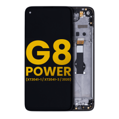 Ecrã LCD com Aro para Motorola Moto G8 Power (XT2041-1 / XT2041-3 / 2020) (Recondicionado) (Smoke Black)