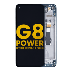 Ecrã LCD com Aro para Motorola Moto G8 Power (XT2041-1 / XT2041-3 / 2020) (Recondicionado) (Capri Blue)