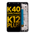 Ecrã LCD com Aro para LG K40 (2019 / X420) / K12 Plus (Recondicionado) (Moroccan Blue)