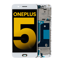Ecrã OLED com Aro para OnePlus 5 (Recondicionado) (White)