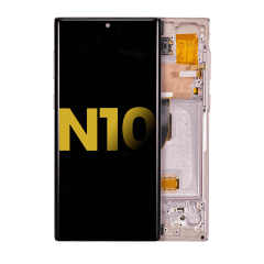 Ecrã OLED com Aro para Samsung Galaxy Note 10 (Recondicionado) (Aura Glow / Silver)