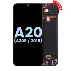 Ecrã OLED com Aro para Samsung Galaxy A20 (A205 / 2019) (F Version) (Service Pack) (Todas as Cores)