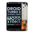 Ecrã LCD com Aro para Droid Turbo 2 (XT1585 / 2015) / Moto X Force (XT1580 / 2015) (OEM Original) (Black)