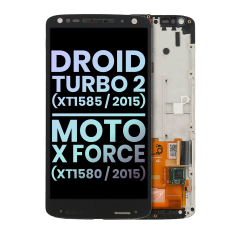 Ecrã LCD com Aro para Droid Turbo 2 (XT1585 / 2015) / Moto X Force (XT1580 / 2015) (OEM Original) (Black)