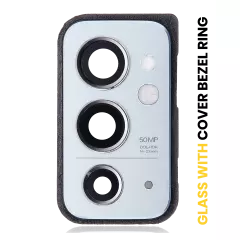 Câmara Traseira Lens With Cover Bezel Ring para OnePlus 9RT 5G (Nano Silver)