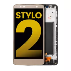 Ecrã LCD com Aro para LG G Stylo 2 (Recondicionado) (Gold)