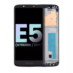 Ecrã LCD com Aro para Motorola Moto E5 (XT1920DL / 2018) (OEM Original) (Flash Gray)