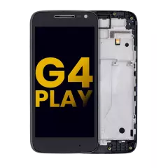Ecrã LCD com Aro para Motorola Moto G4 Play (XT1600 / XT1601 / XT1602 / XT1603 / XT1604 / XT1607 / XT1609 / 2016) (Recondicionado) (Black)