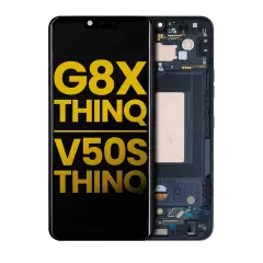 Ecrã OLED com Aro para LG G8X ThinQ / V50S ThinQ 5G (Recondicionado) (Aurora Black)