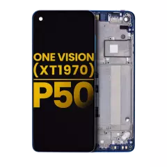 Ecrã LCD com Aro para Motorola One Vision (XT1970 / 2019) / P50 (Recondicionado) (Sapphire Gradient)