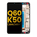 Ecrã LCD com Aro para LG Q60 (Single Card Version) / K50 (2019 / X520) (Recondicionado) (Aurora Black)