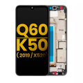 Ecrã LCD com Aro para LG Q60 (Single Card Version) / K50 (2019 / X520) (Recondicionado) (Silver)