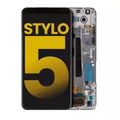 Ecrã LCD com Aro para LG Stylo 5 (Recondicionado) (Silvery White)