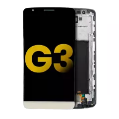Ecrã LCD com Aro para LG G3 (Recondicionado) (Gold)