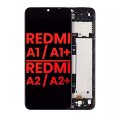 Ecrã LCD com Aro para Xiaomi Redmi A1 / Xiaomi Redmi A1+ / Redmi A2 / Redmi A2+ (Compatível Plus) (Todas as Cores)