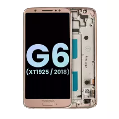 Ecrã LCD com Aro para Motorola Moto G6 (XT1925 / 2018) (OEM Original) (Oyster Blush)