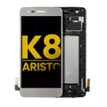 Ecrã LCD com Aro para LG K8 (2017) / Aristo (US Version) (Recondicionado) (Silver)