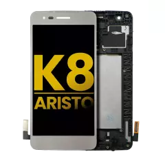 Ecrã LCD com Aro para LG K8 (2017) / Aristo (US Version) (Recondicionado) (Silver)