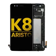 Ecrã LCD com Aro para LG K8 (2017) / Aristo (US Version) (Recondicionado) (Black)