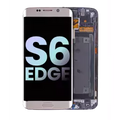 Ecrã OLED com Aro para Samsung Galaxy S6 Edge (CDMA: Verizon / Sprint) (Service Pack) (Gold)
