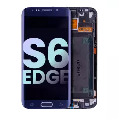 Ecrã OLED com Aro para Samsung Galaxy S6 Edge (CDMA: Verizon / Sprint) (Service Pack) (Black Sapphire)