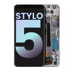 Ecrã LCD com Aro para LG Stylo 5 (OEM Original) (Silvery White)