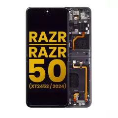 Main Ecrã OLED com Aro para Motorola Razr 2024 / Razr 50 (XT2453 / 2024) (Recondicionado) (Koala Grey)
