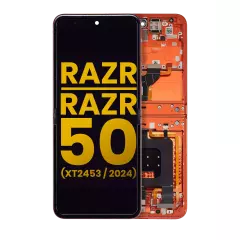 Main Ecrã OLED com Aro para Motorola Razr 2024 / Razr 50 (XT2453 / 2024) (Recondicionado) (Spritz Orange)