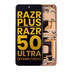 Inner Ecrã OLED com Aro para Motorola Razr Plus 2024 / Razr 50 Ultra (XT2451 / 2024) / Razr Plus 2025 (XT2557) (Recondicionado) (Peach Fuzz)