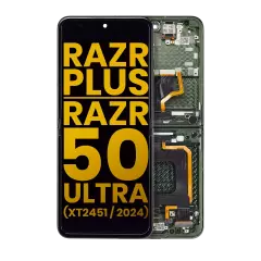 Inner Ecrã OLED com Aro para Motorola Razr Plus 2024 / Razr 50 Ultra (XT2451 / 2024) / Razr Plus 2025 (XT2557) (Recondicionado) (Spring Green)