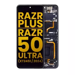 Inner Ecrã OLED com Aro para Motorola Razr Plus 2024 / Razr 50 Ultra (XT2451 / 2024) / Razr Plus 2025 (XT2557) (Recondicionado) (Midnight Blue)