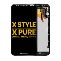 Ecrã LCD com Aro para Motorola Moto X Style (XT1572 / 2015) / Moto X Pure Edition (XT1575 / 2015) (Recondicionado) (Black)
