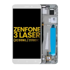 Ecrã LCD com Aro para Asus ZenFone 3 Laser (ZC551KL / 2016) (Recondicionado) (White)