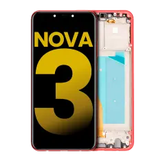 Ecrã LCD com Aro para Huawei Nova 3 (Recondicionado) (Red)