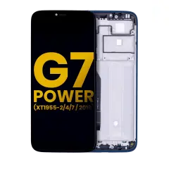 Ecrã LCD com Aro para Motorola Moto G7 Power (XT1955-2/4/7 / 2019) (International Version) (154MM) (Recondicionado) (Marine Blue)