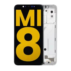Ecrã OLED com Aro para Xiaomi Mi 8 (Recondicionado) (White)