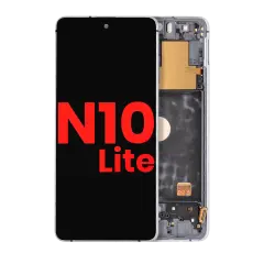 Ecrã OLED com Aro para Samsung Galaxy Note 10 Lite (Compatível Plus) (Aura Glow / Silver)