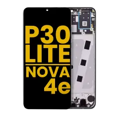 Ecrã LCD com Aro para Huawei P30 Lite (2019) / Nova 4e (4GB RAM) (Recondicionado) (Midnight Black)