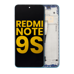 Ecrã LCD com Aro para Xiaomi Redmi Note 9S (Compatível Plus) (Aurora Blue)