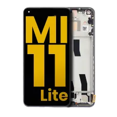 Ecrã OLED com Aro para Xiaomi Mi 11 Lite / Xiaomi Mi 11 Lite 5G (Recondicionado) ( Boba Black)