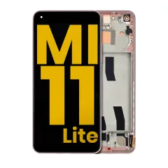 Ecrã OLED com Aro para Xiaomi Mi 11 Lite / Xiaomi Mi 11 Lite 5G (Recondicionado) (Peach Pink)